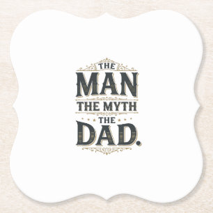 Der Mann Der Mythos Der Vater Vintage-Typografie-S Untersetzer