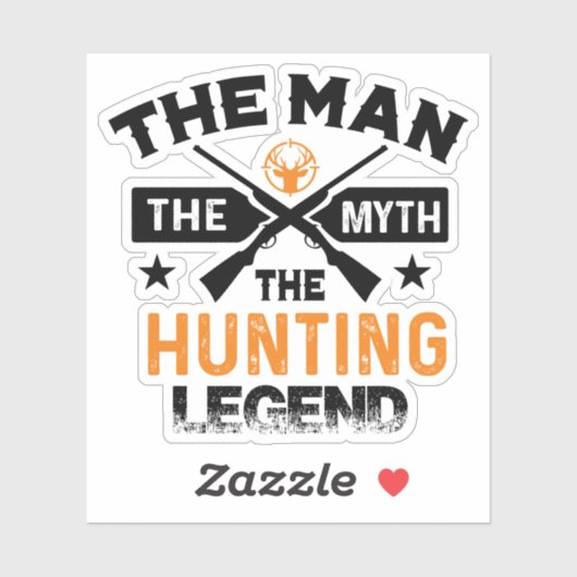 Der Mann, der Mythos, die Jagdlegende - Hirsch Aufkleber (Blatt)