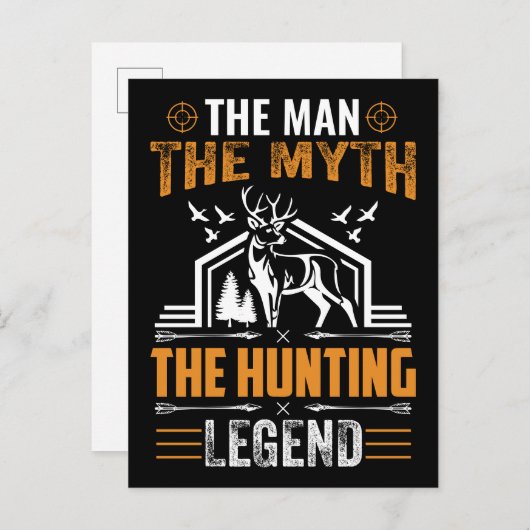 Der Mann, der Mythos, die Jagdlegende - Hirschhütt Postkarte (Vorne/Hinten)