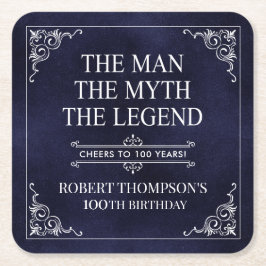 Der Mann der Mythos die Legende 100. Geburtstag Bl Rechteckiger Pappuntersetzer