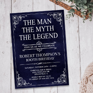 Der Mann Der Mythos Die Legende 100. Geburtstag Einladung