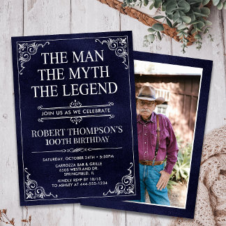 Der Mann der Mythos Die Legende 100. Geburtstag Fo Einladung