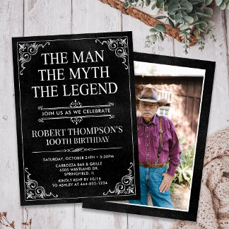Der Mann der Mythos Die Legende 100. Geburtstag Fo Einladung