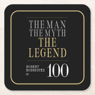 Der Mann der Mythos die Legende 100. Geburtstag Rechteckiger Pappuntersetzer