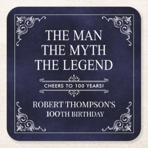 Der Mann Der Mythos Die Legende 100. Geburtstag Rechteckiger Pappuntersetzer