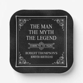 Der Mann der Mythos Die Legende 100. Geburtstag sc Pappteller