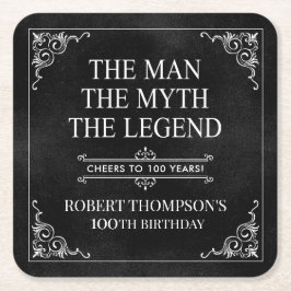 Der Mann der Mythos Die Legende 100. Geburtstag sc Rechteckiger Pappuntersetzer