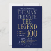 Der Mann, der Mythos, die Legende 100 Geburtstagsp Einladung (Vorderseite)