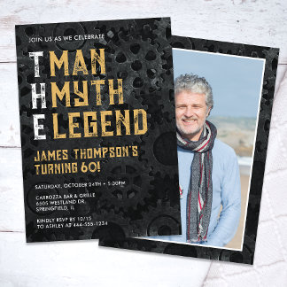 Der Mann Der Mythos Die Legende 60. Foto-Geburtsta Einladung
