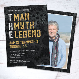 Der Mann Der Mythos Die Legende 65. Foto-Geburtsta Einladung