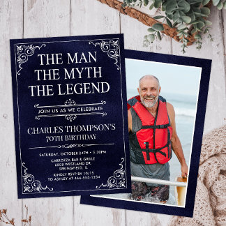 Der Mann der Mythos die Legende 70. Geburtstag Fot Einladung