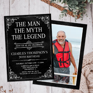 Der Mann der Mythos die Legende 70. Geburtstag Fot Einladung