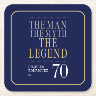 Der Mann Der Mythos Die Legende 70. Geburtstag Rechteckiger Pappuntersetzer