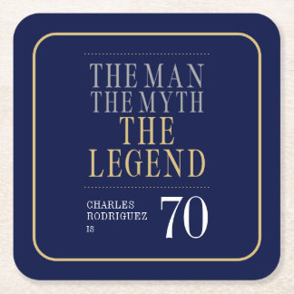 Der Mann Der Mythos Die Legende 70. Geburtstag Rechteckiger Pappuntersetzer