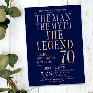 Der Mann der Mythos Die Legende 70. Geburtstagspar Einladung