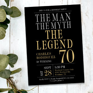 Der Mann der Mythos Die Legende 70. Geburtstagspar Einladung