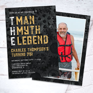 Der Mann Der Mythos Die Legende 75. Foto-Geburtsta Einladung