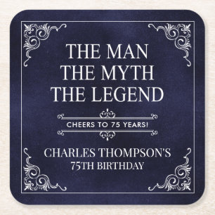 Der Mann Der Mythos Die Legende 75. Geburtstag Bla Rechteckiger Pappuntersetzer