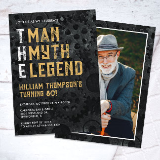 Der Mann Der Mythos Die Legende 80. Foto-Geburtsta Einladung