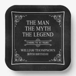 Der Mann der Mythos Die Legende 80. Geburtstag sch Pappteller