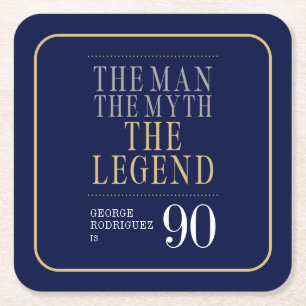 Der Mann Der Mythos Die Legende 90. Geburtstag Rechteckiger Pappuntersetzer