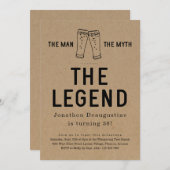 Der Mann, der Mythos, die Legende, der sonnige Geb Einladung (Vorne/Hinten)