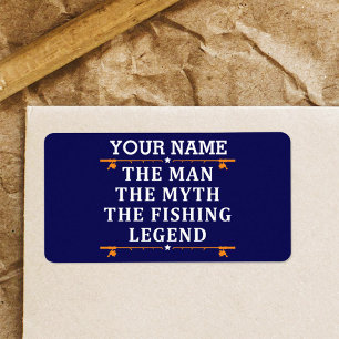 Der Mann, der Mythos, die Legende des Fischens per Adressaufkleber