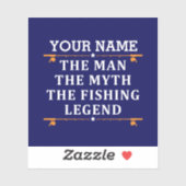 Der Mann, der Mythos, die Legende des Fischens per Aufkleber (Blatt)