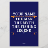 Der Mann, der Mythos, die Legende des Fischens per Briefpapier (Rückseite)