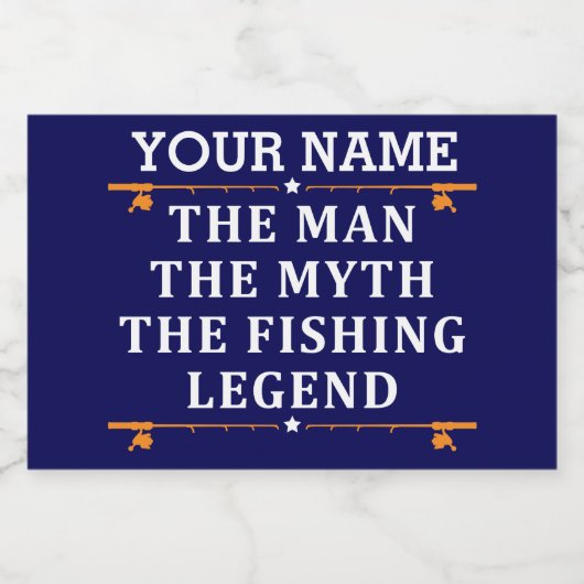 Der Mann, der Mythos, die Legende des Fischens per Lebensmitteletikett (Einzelnes Label)