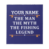 Der Mann, der Mythos, die Legende des Fischens per Notizblock (Vorderseite)