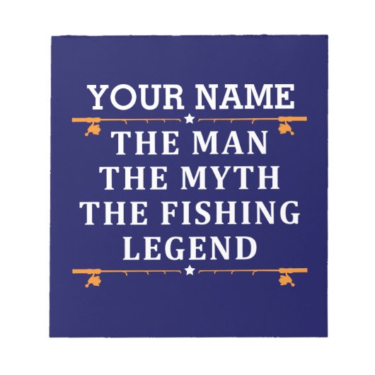 Der Mann, der Mythos, die Legende des Fischens per Notizblock (Vorderseite)