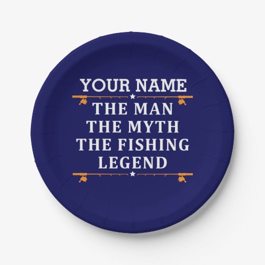 Der Mann, der Mythos, die Legende des Fischens per Pappteller (Vorderseite)