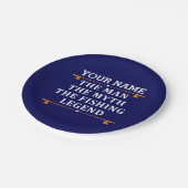 Der Mann, der Mythos, die Legende des Fischens per Pappteller (Schrägansicht)