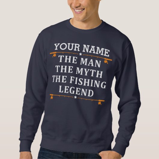 Der Mann, der Mythos, die Legende des Fischens per Sweatshirt (Vorderseite)