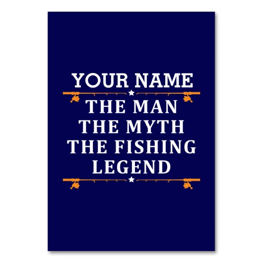 Der Mann, der Mythos, die Legende des Fischens per Tischnummer (Vorderseite)