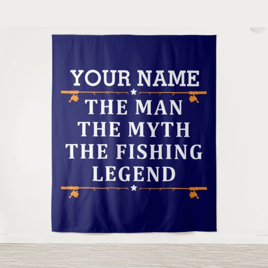 Der Mann, der Mythos, die Legende des Fischens per Wandteppich (Vorderseite)