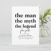 Der Mann, der Mythos, die Legende, ermuntert Einladung (Stehend Vorderseite)