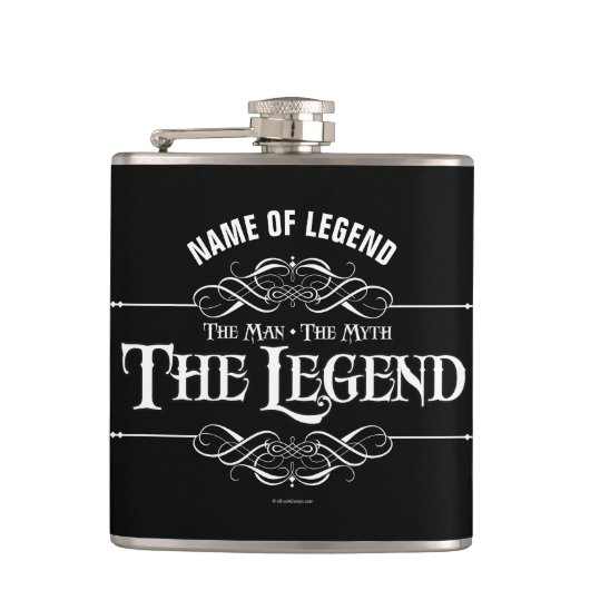 Der Mann, der Mythos, die Legende Flachmann (Vorderseite)