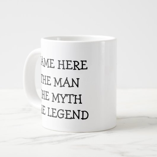 Der Mann, der Mythos, die Legende Personalisiert Jumbo-Tasse (Vorderseite Links)