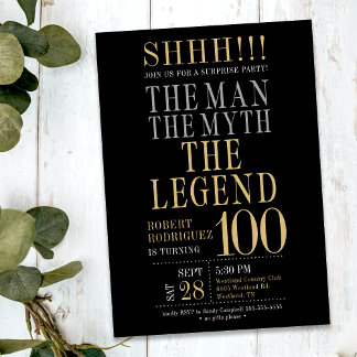 Der Mann Der Mythos Die Legende Überraschung 100. Einladung