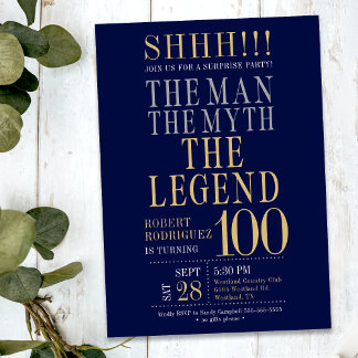 Der Mann Der Mythos Die Legende Überraschung 100. Einladung