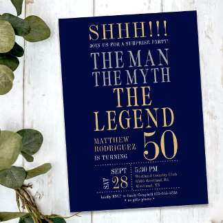 Der Mann Der Mythos Die Legende Überraschung 50. G Einladung