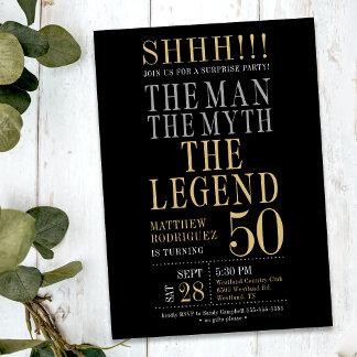 Der Mann Der Mythos Die Legende Überraschung 50. G Einladung