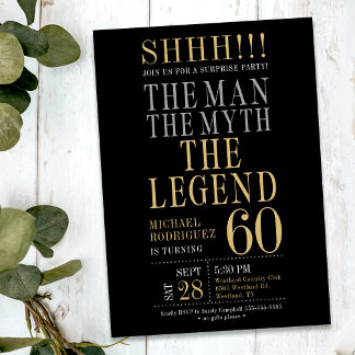 Der Mann Der Mythos Die Legende Überraschung 60. G Einladung
