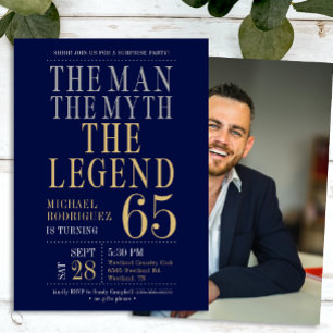 Der Mann der Mythos die Legende Überraschung 65. G Einladung