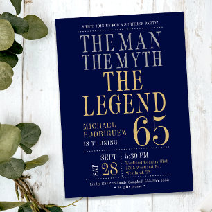 Der Mann der Mythos die Legende Überraschung 65. G Einladung