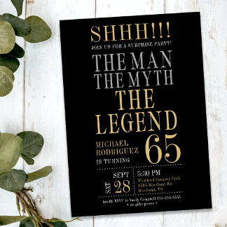 Der Mann Der Mythos Die Legende Überraschung 65. G Einladung