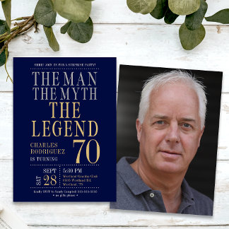 Der Mann der Mythos die Legende Überraschung 70. G Einladung