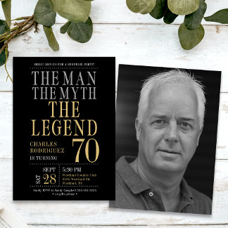 Der Mann der Mythos die Legende Überraschung 70. G Einladung